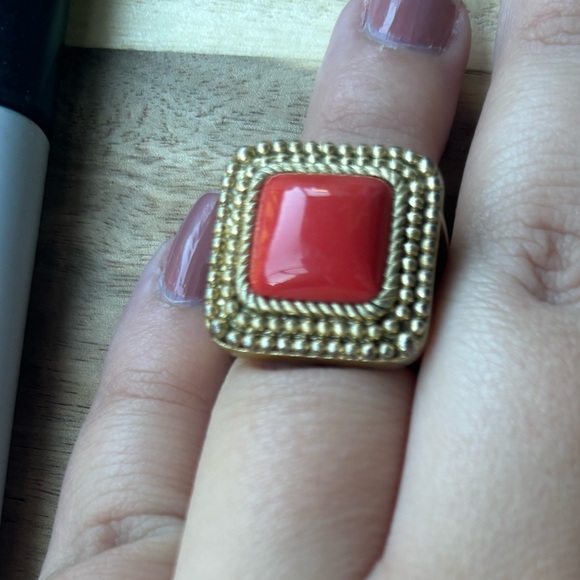Lia Sophia Gold Toned and Coral Ring - Picture 6 of 6